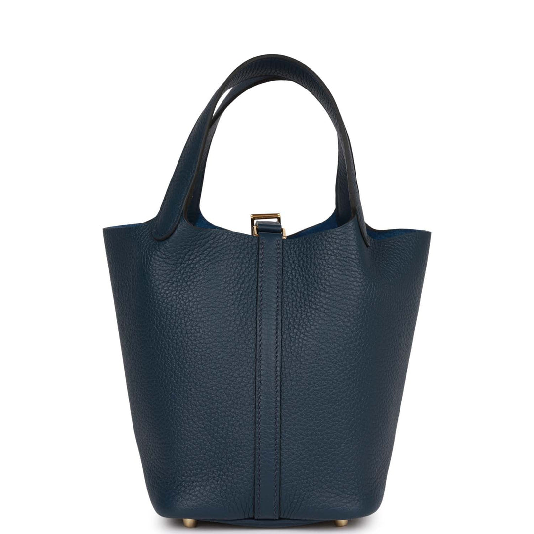 Top quality Hermes Picotin Lock 18 Bleu De Prusse Gold Hardware