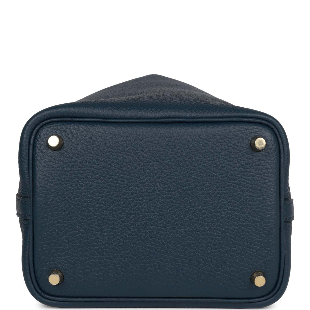 Top quality Hermes Picotin Lock 18 Bleu De Prusse Gold Hardware