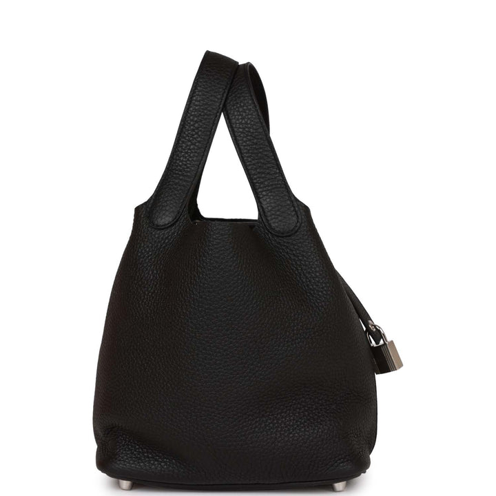 Top quality Hermes Picotin Lock 18 Black Clemence Palladium Hardware