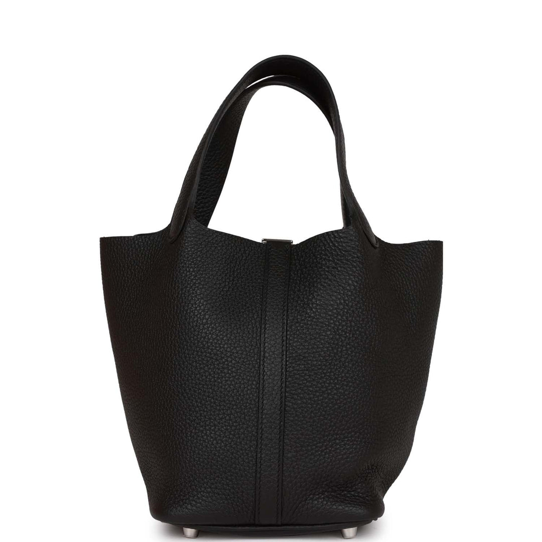 Top quality Hermes Picotin Lock 18 Black Clemence Palladium Hardware