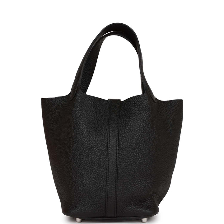 Top quality Hermes Picotin Lock 18 Black Clemence Palladium Hardware