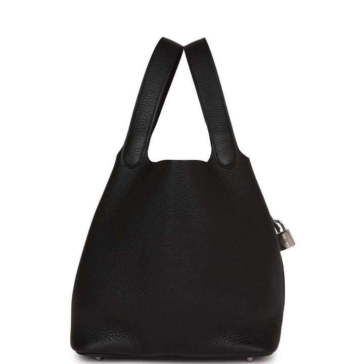 Top quality Hermes Picotin Lock 22 Black Clemence Palladium Hardware
