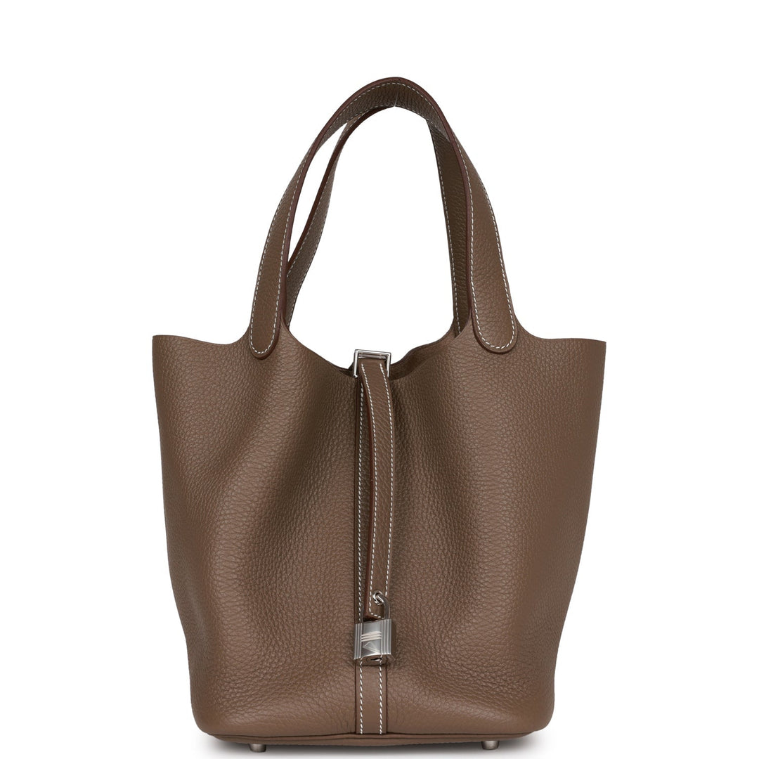 Top quality Hermes Picotin Lock 22 Etoupe Clemence Palladium Hardware