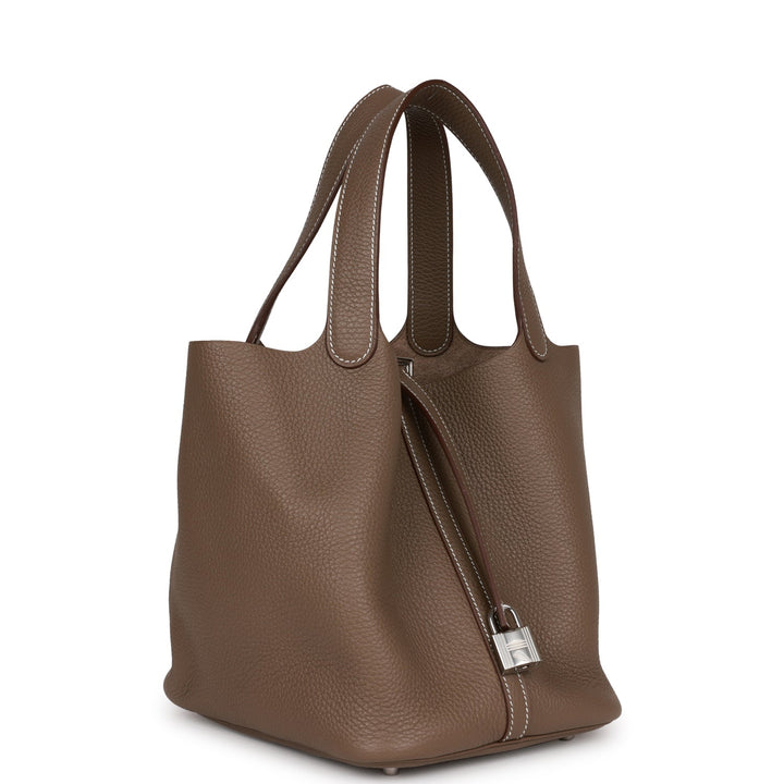 Top quality Hermes Picotin Lock 22 Etoupe Clemence Palladium Hardware