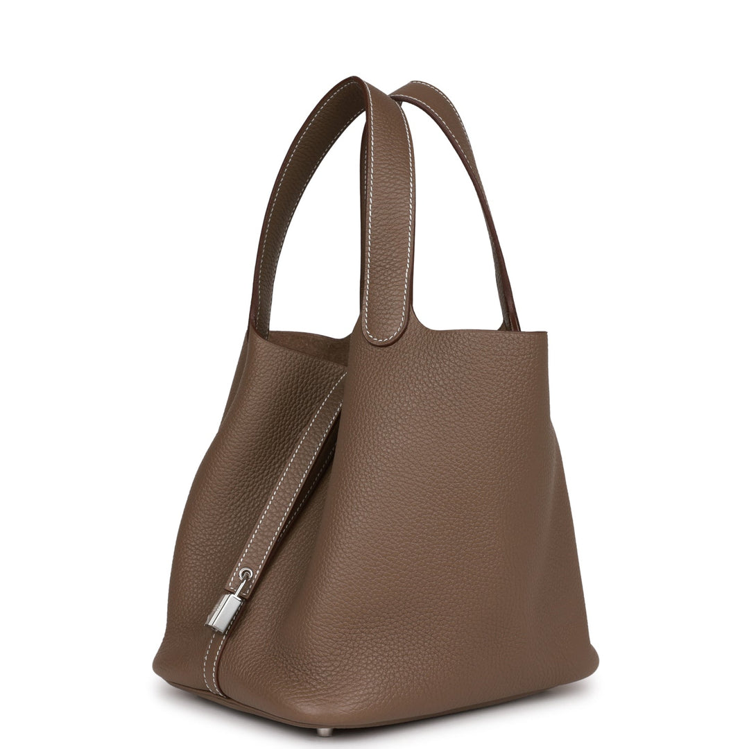 Top quality Hermes Picotin Lock 22 Etoupe Clemence Palladium Hardware