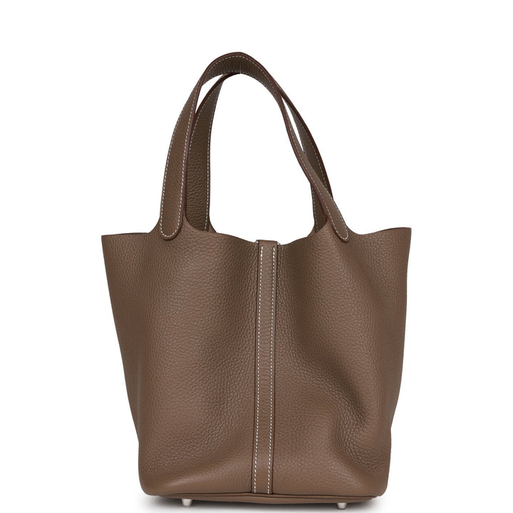Top quality Hermes Picotin Lock 22 Etoupe Clemence Palladium Hardware