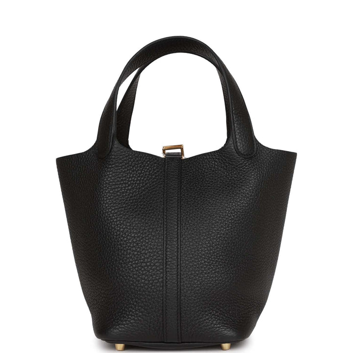 Top quality Hermes Picotin Lock 18 Black Clemence Gold Hardware