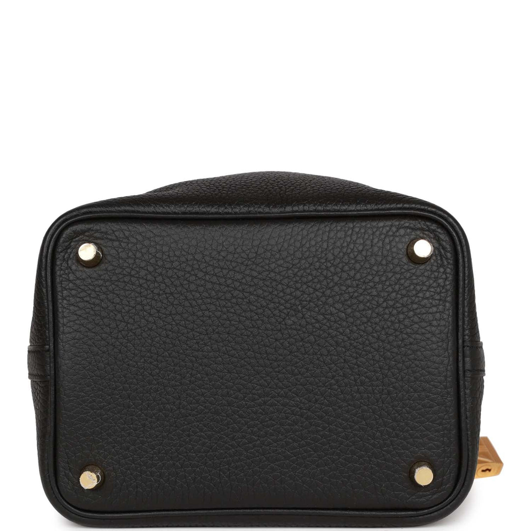 Top quality Hermes Picotin Lock 18 Black Clemence Gold Hardware