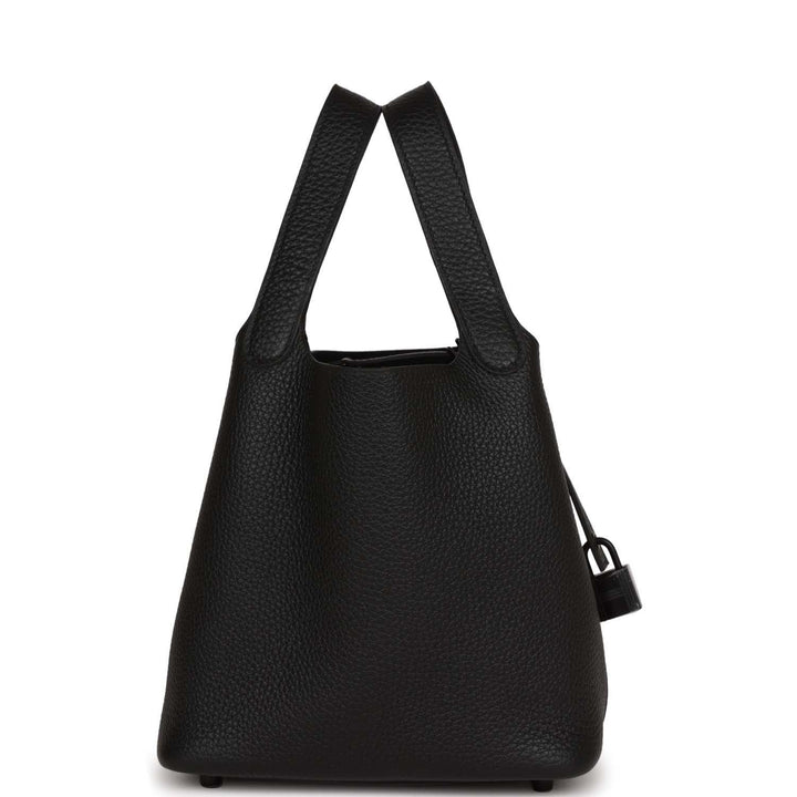 Top quality Hermes Picotin 18 Monochrome Black Clemence Black Hardware