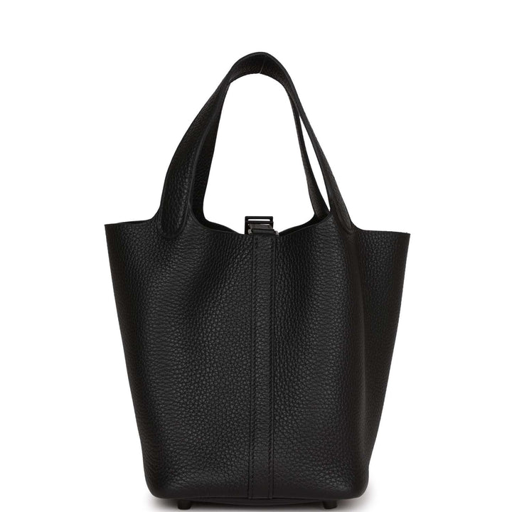 Top quality Hermes Picotin 18 Monochrome Black Clemence Black Hardware