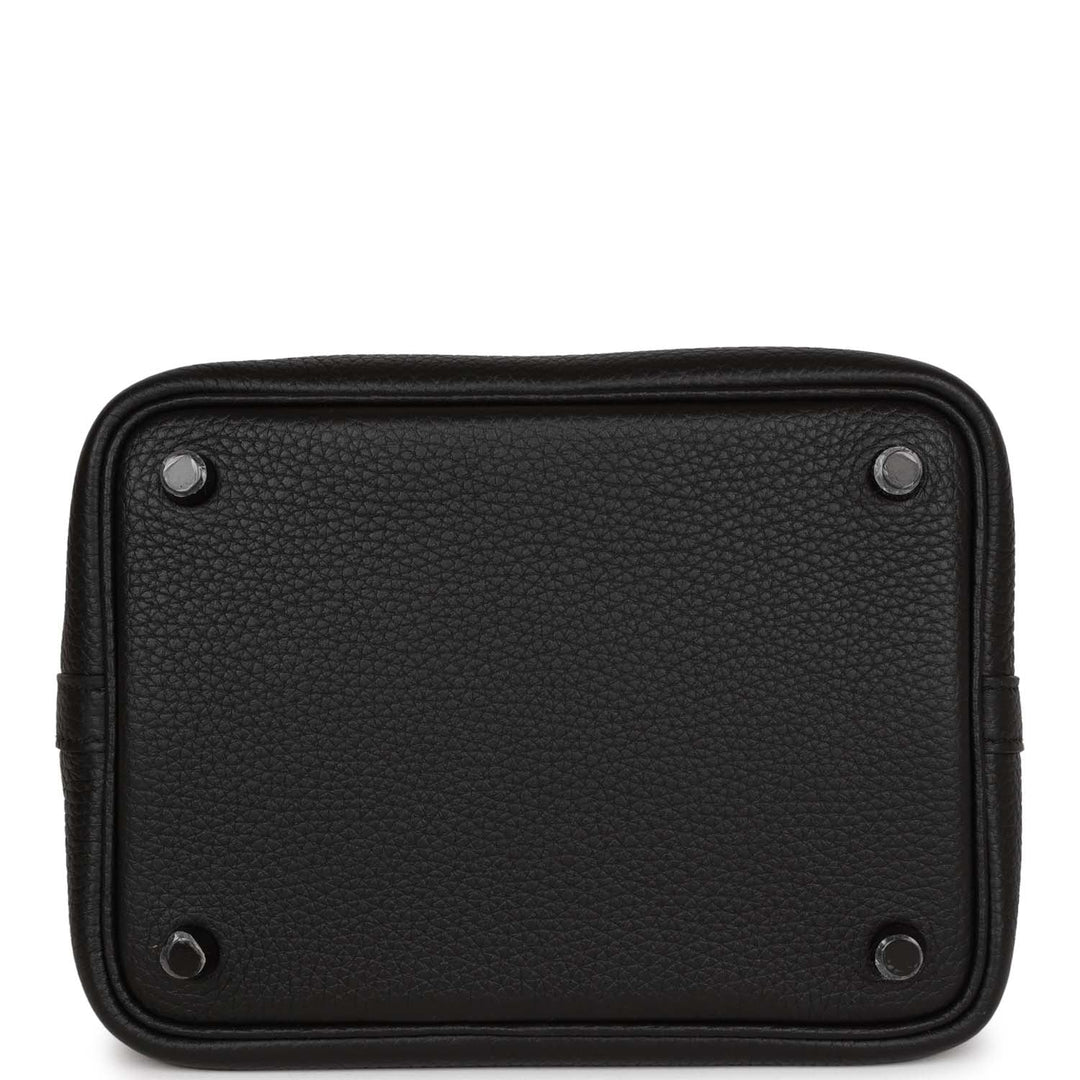 Top quality Hermes Picotin 18 Monochrome Black Clemence Black Hardware