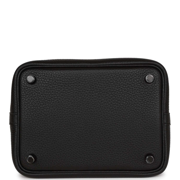 Top quality Hermes Picotin 18 Monochrome Black Clemence Black Hardware