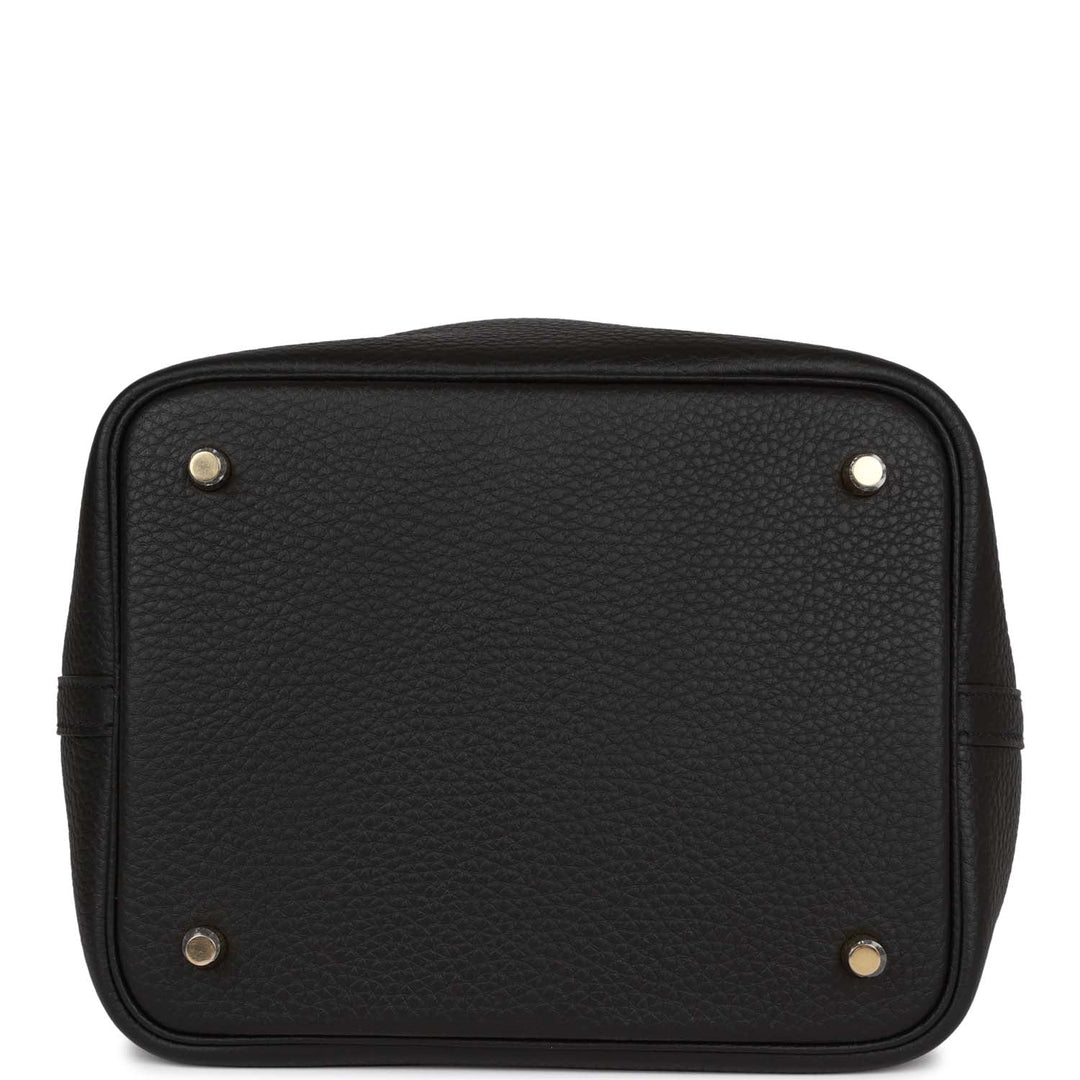 Top quality Hermes Picotin Lock 22 Black Clemence Gold Hardware