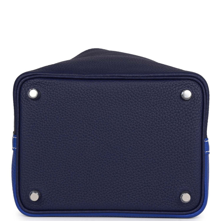 Top quality Hermes Picotin 18 Casaque Bleu Encre and Bleu Electric Clemence Palladium Hardware