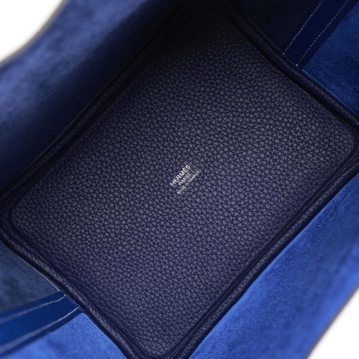Top quality Hermes Picotin 18 Casaque Bleu Encre and Bleu Electric Clemence Palladium Hardware