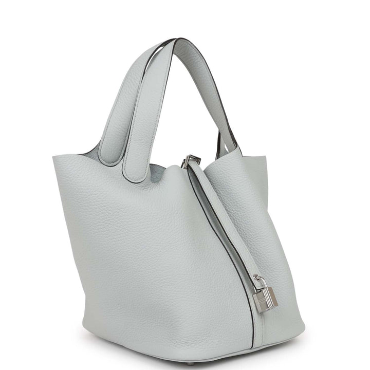 Top quality Hermes Picotin Lock 22 Bleu Pale Clemence Palladium Hardware