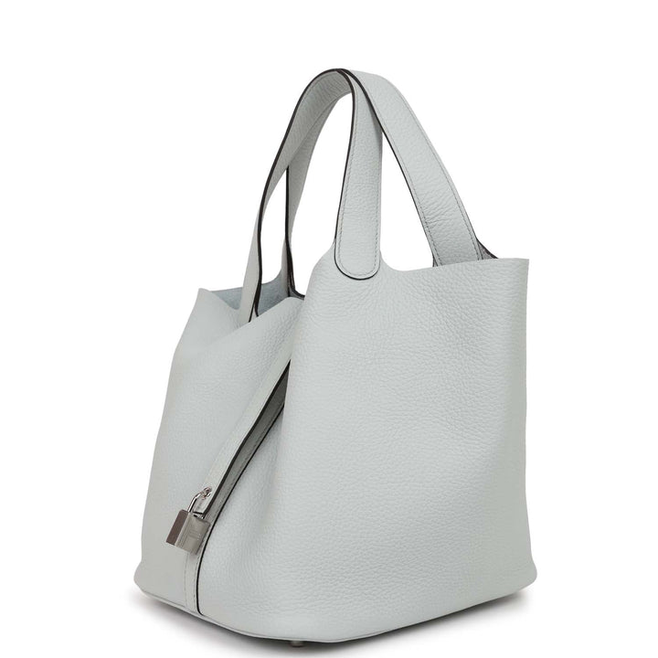 Top quality Hermes Picotin Lock 22 Bleu Pale Clemence Palladium Hardware