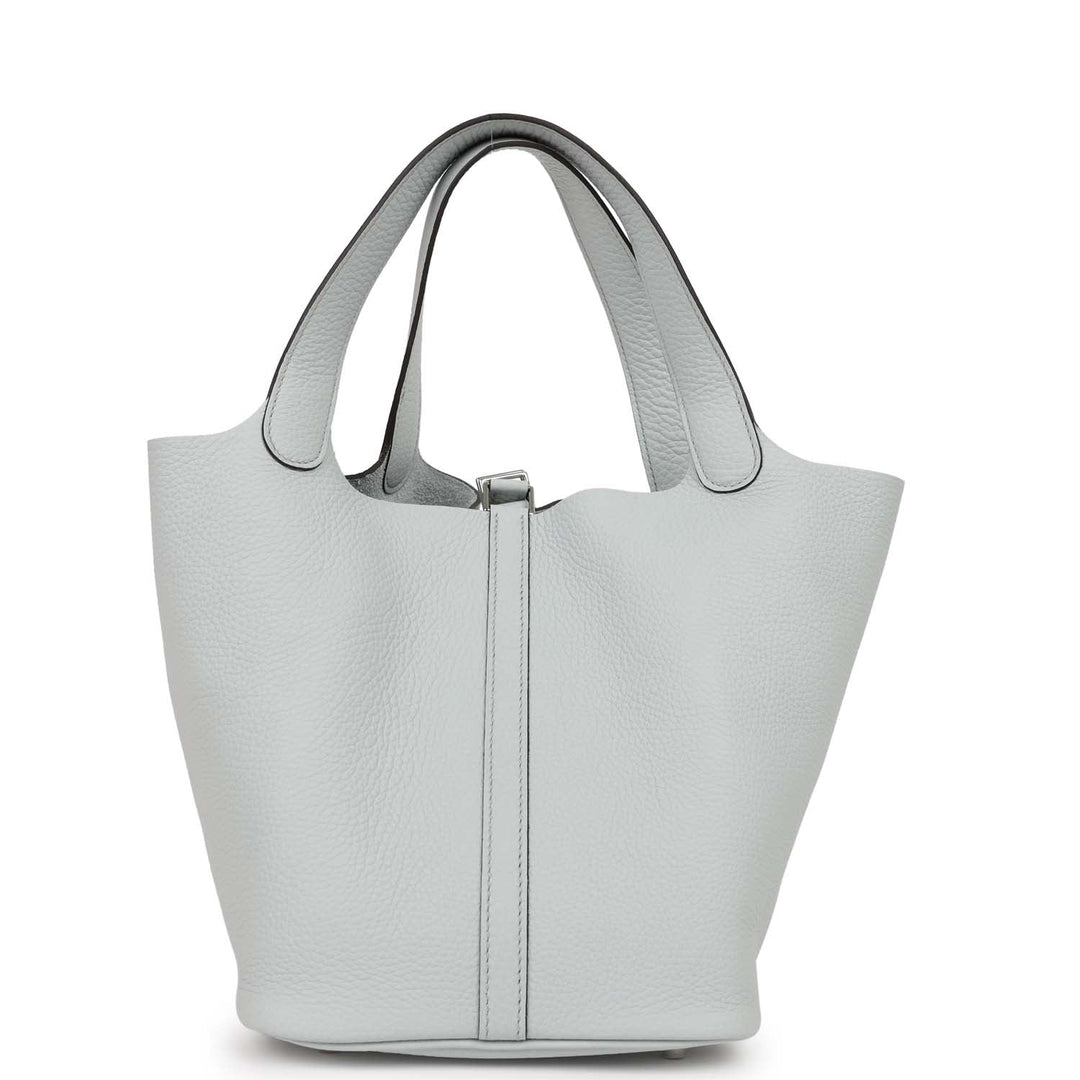 Top quality Hermes Picotin Lock 22 Bleu Pale Clemence Palladium Hardware