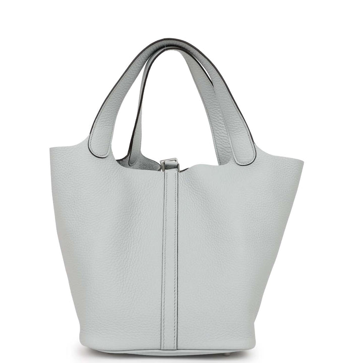 Top quality Hermes Picotin Lock 22 Bleu Pale Clemence Palladium Hardware