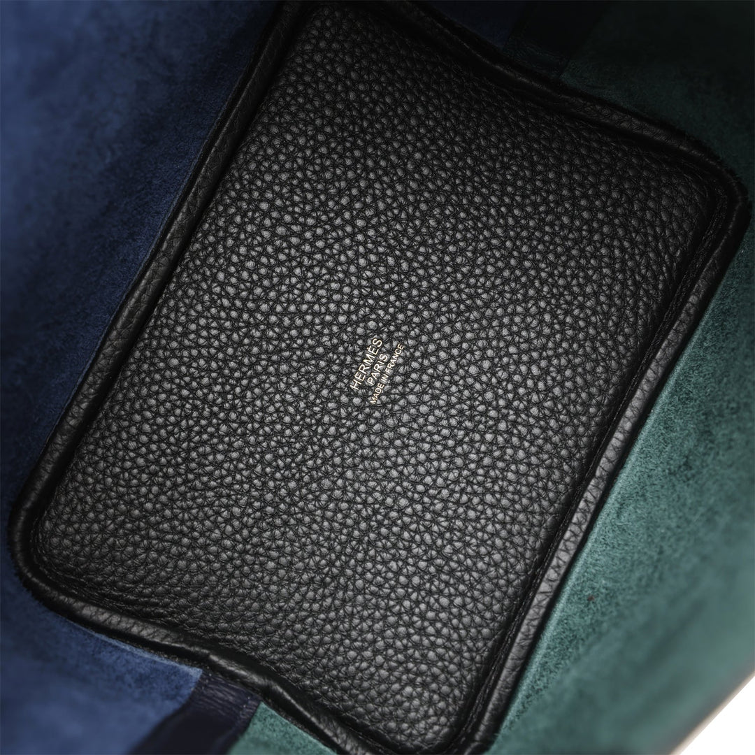 Top quality Hermes Picotin Lock 18 Casaque Bleu Nuit and Vert Cypress Clemence Gold Hardware