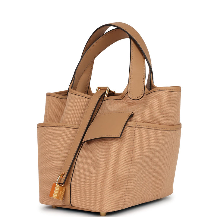 Top quality Hermes Picotin Cargo 18 Chai Swift and Toile Canvas Gold Hardware