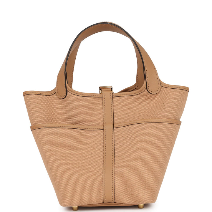 Top quality Hermes Picotin Cargo 18 Chai Swift and Toile Canvas Gold Hardware