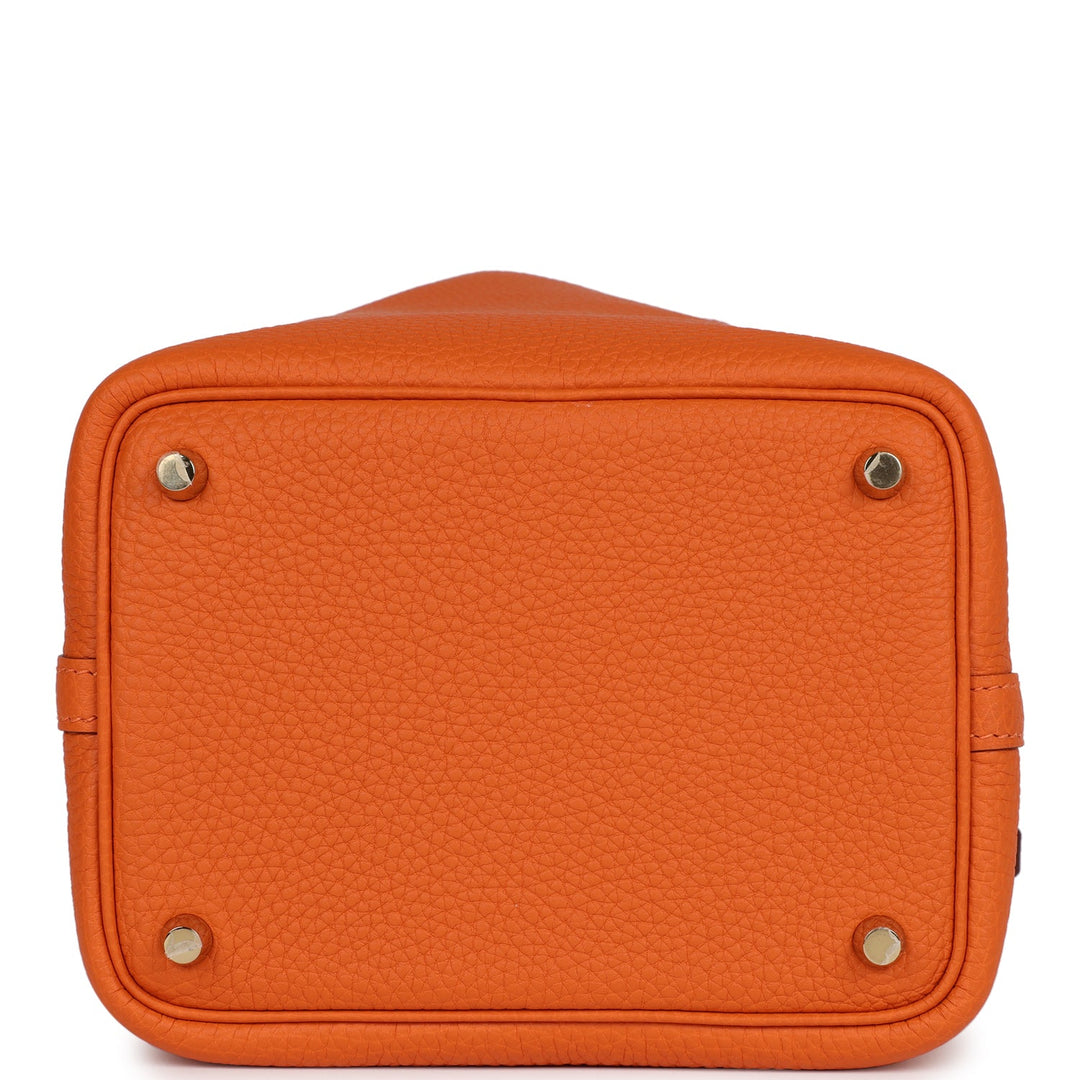 Top quality Hermes Picotin 18 Orange H Clemence  Gold Hardware