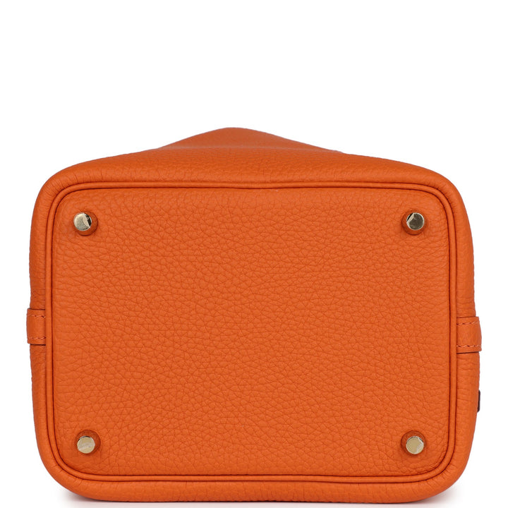 Top quality Hermes Picotin 18 Orange H Clemence  Gold Hardware