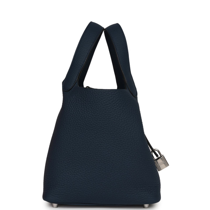 Top quality Hermes Picotin Lock 18 Bleu De Prusse Clemence Palladium Hardware