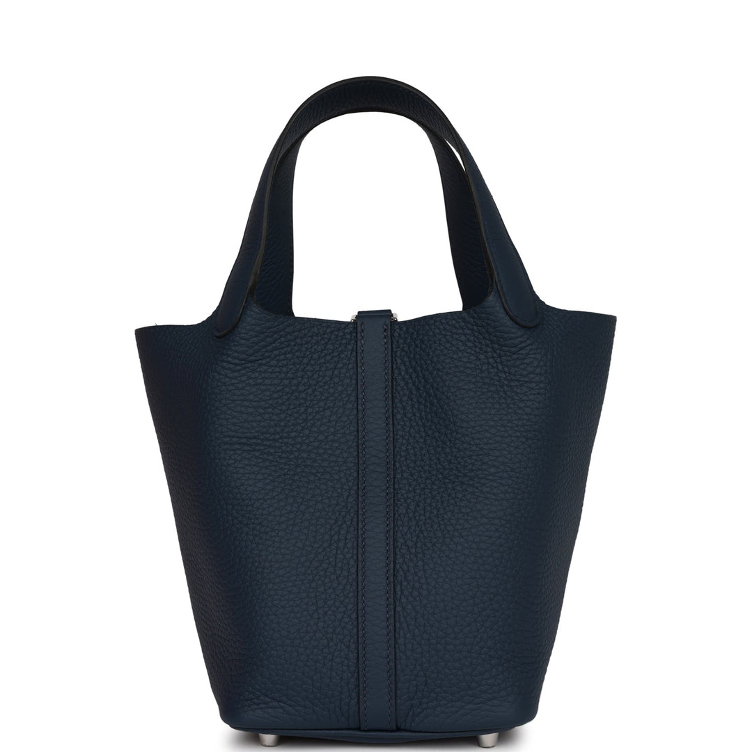 Top quality Hermes Picotin Lock 18 Bleu De Prusse Clemence Palladium Hardware