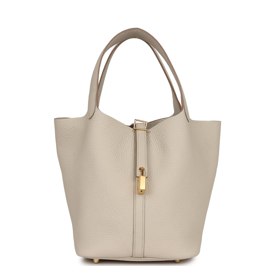 Top quality Hermes Picotin Lock 22 Beton Clemence Gold Hardware