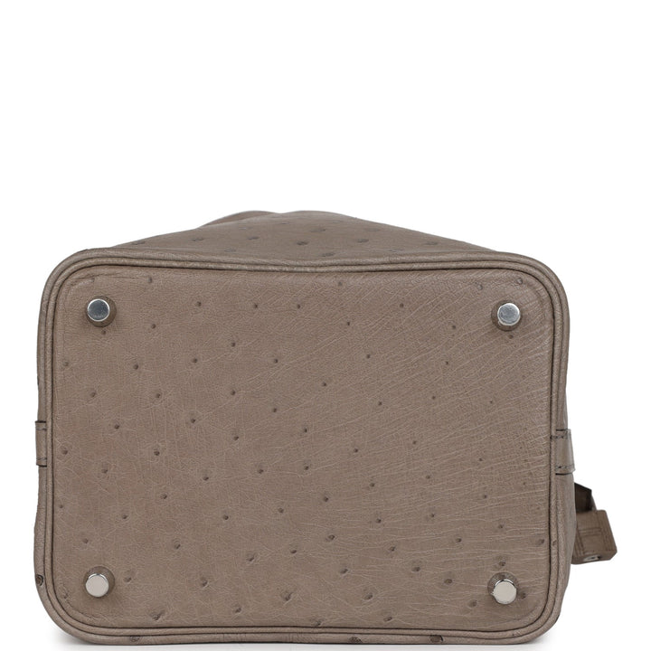 Top quality Hermes Picotin Lock 18 Gris Tourterelle Ostrich Palladium Hardware