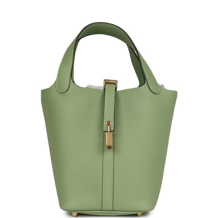 Top quality Hermes Picotin Lock 18 Vert Criquet Clemence Gold Hardware