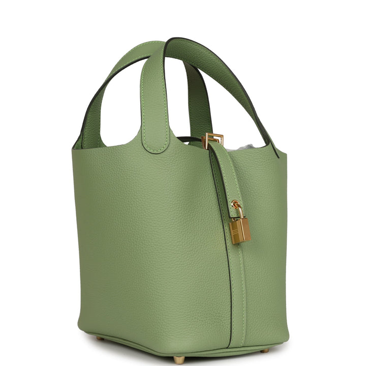 Top quality Hermes Picotin Lock 18 Vert Criquet Clemence Gold Hardware