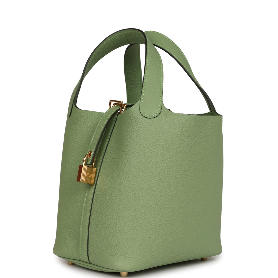 Top quality Hermes Picotin Lock 18 Vert Criquet Clemence Gold Hardware