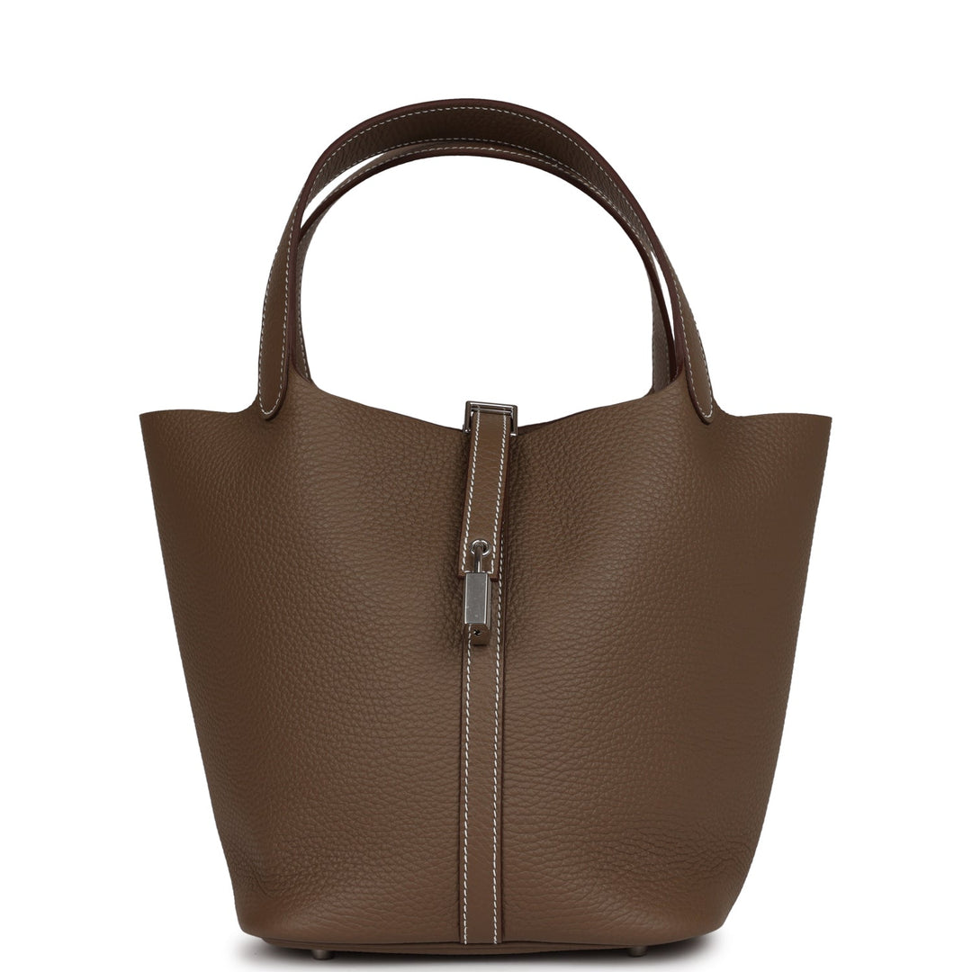 Top quality Hermes Picotin Lock 22 Etoupe Clemence Palladium Hardware