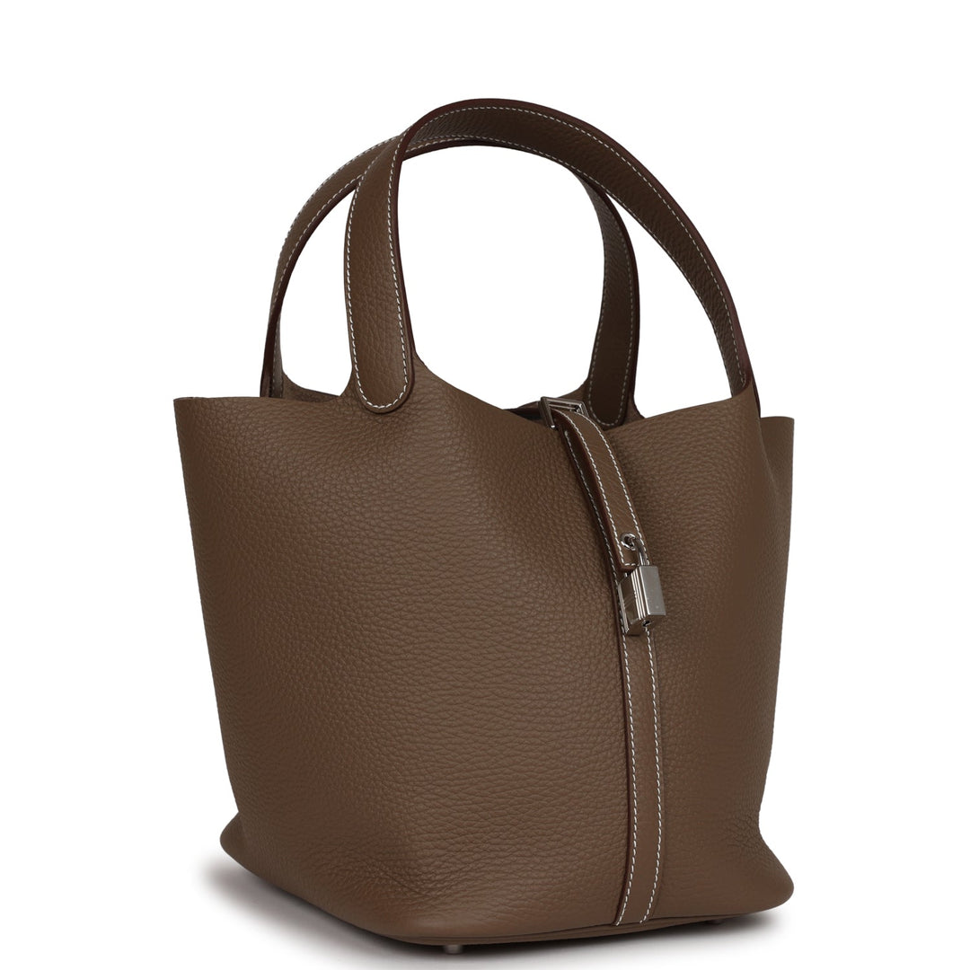 Top quality Hermes Picotin Lock 22 Etoupe Clemence Palladium Hardware