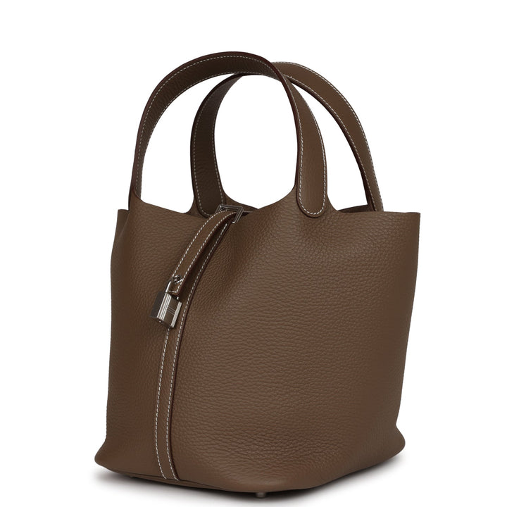 Top quality Hermes Picotin Lock 22 Etoupe Clemence Palladium Hardware