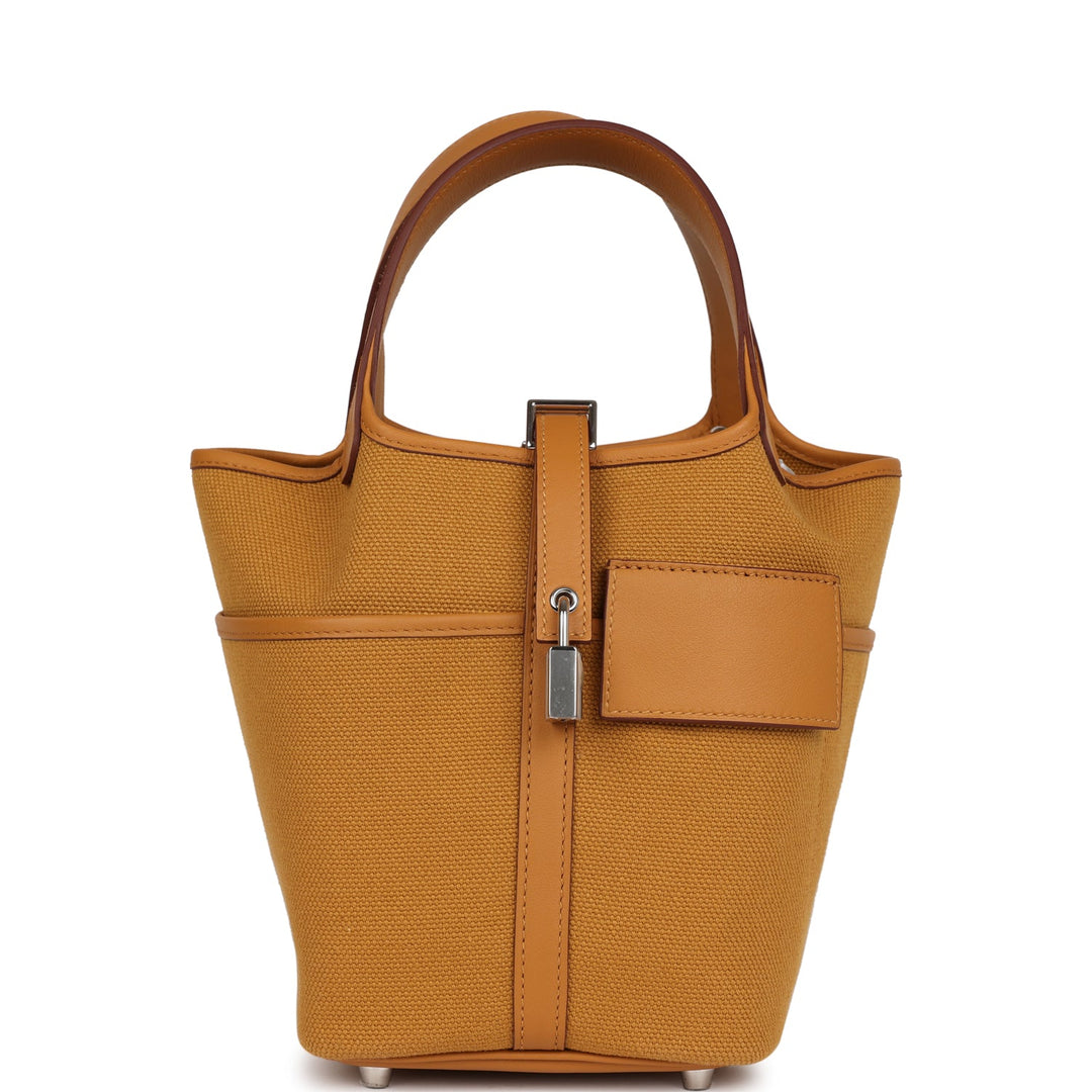 Top quality Hermes Picotin Cargo 18 Sesame Swift and Toile Canvas Palladium Hardware