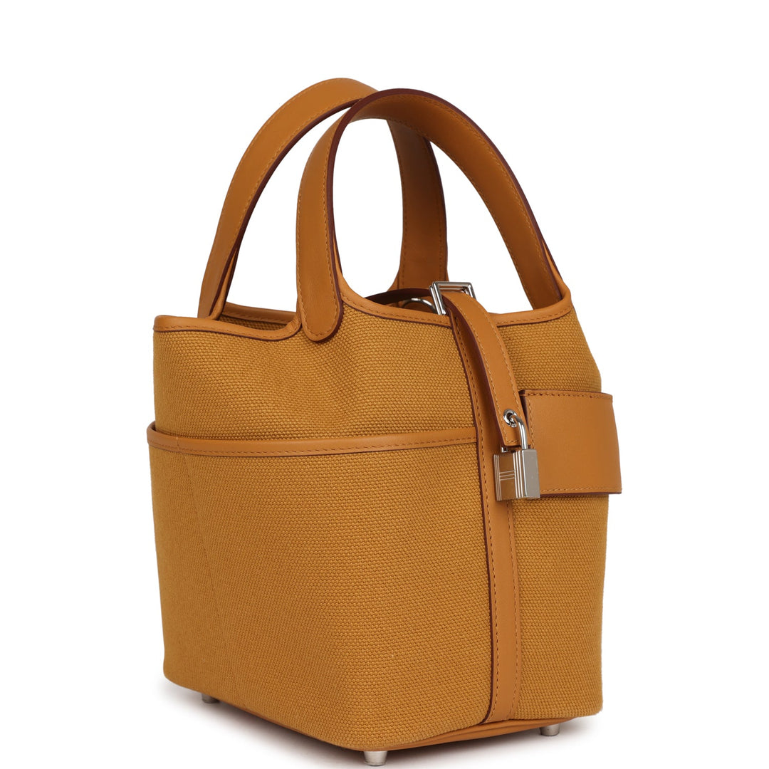 Top quality Hermes Picotin Cargo 18 Sesame Swift and Toile Canvas Palladium Hardware