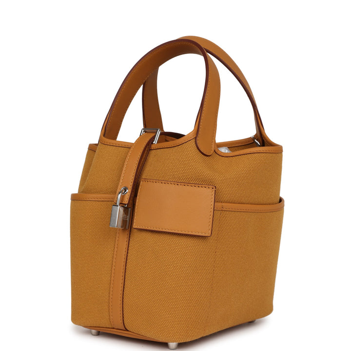 Top quality Hermes Picotin Cargo 18 Sesame Swift and Toile Canvas Palladium Hardware