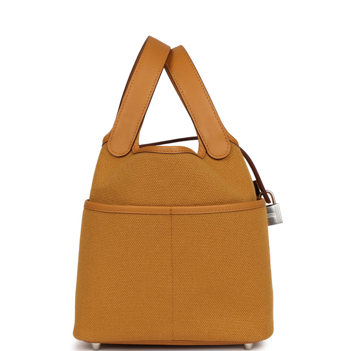 Top quality Hermes Picotin Cargo 18 Sesame Swift and Toile Canvas Palladium Hardware