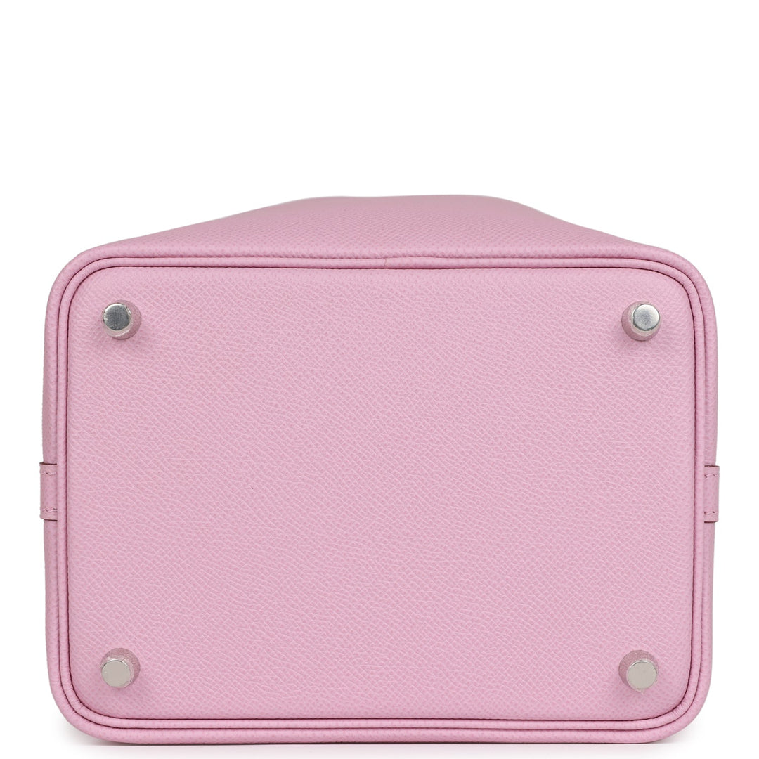 Hermes Picotin 18 Tressage De Cuir Mauve Sylvestre Epsom Palladium Hardware