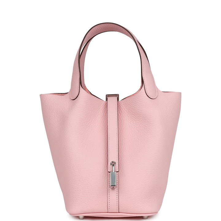 Hermes Picotin Lock 18 Rose Sakura Clemence Palladium Hardware
