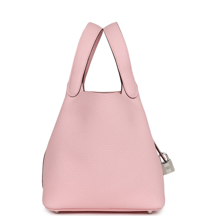 Hermes Picotin Lock 18 Rose Sakura Clemence Palladium Hardware