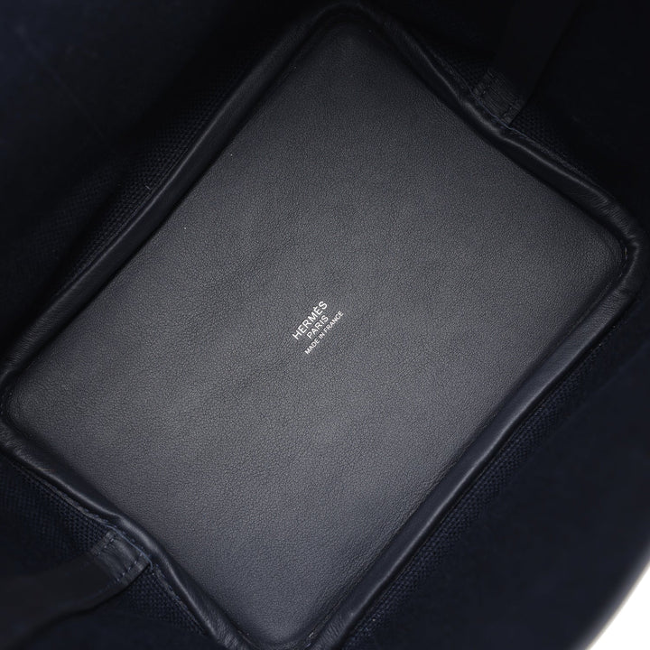 Hermes Picotin Cargo 18 Caban Swift and Black Toile Canvas Palladium Hardware