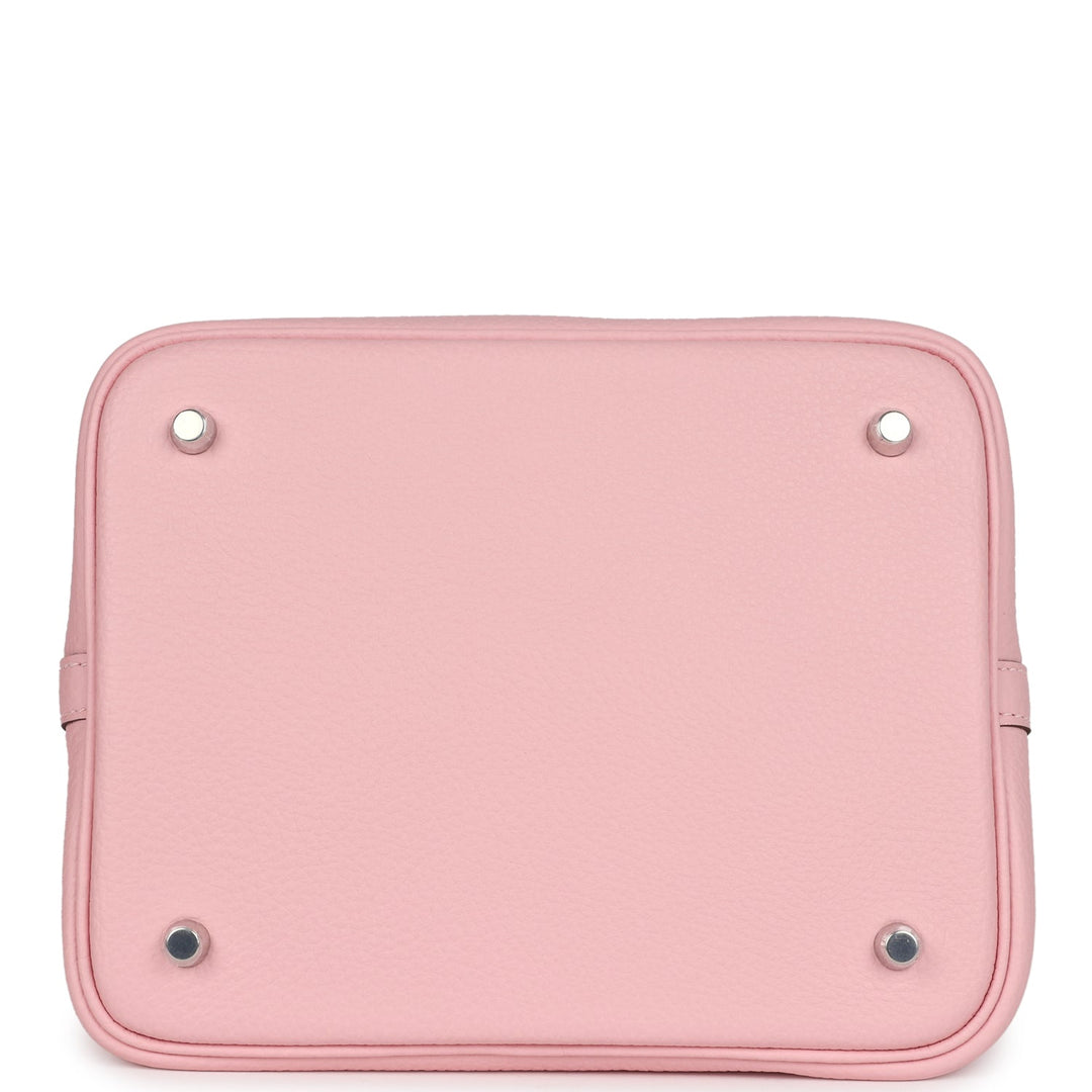 Hermes Picotin 22 Rose Sakura Clemence Palladium Hardware
