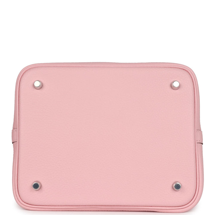 Hermes Picotin 22 Rose Sakura Clemence Palladium Hardware