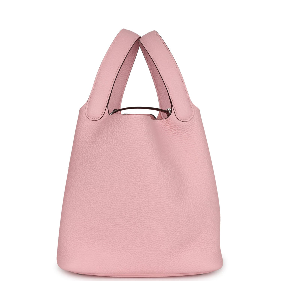 Hermes Picotin Lock 22 Rose Azalee Clemence Palladium Hardware
