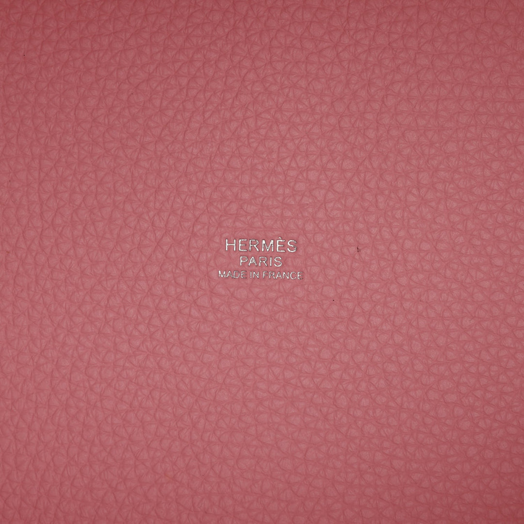 Hermes Picotin 22 Rose Sakura Clemence Palladium Hardware